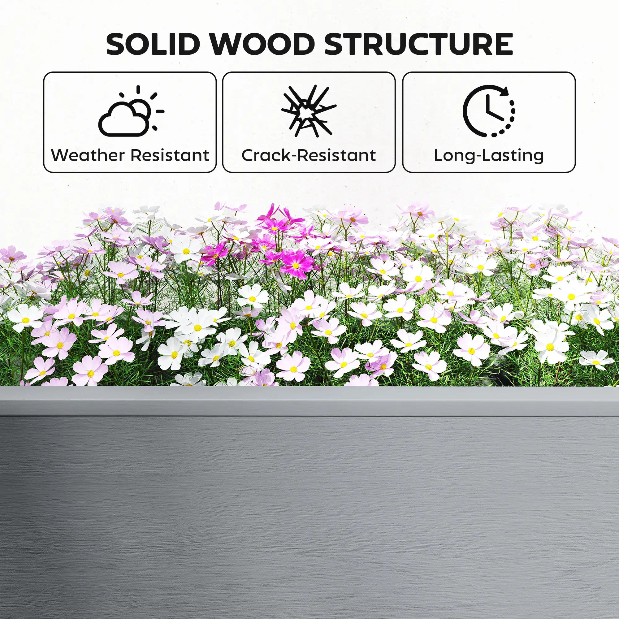 Wooden Raised Garden Bed, 2 Foldable Side Pots, Storage Shelf, Drainage Holes Elevated Garden Beds at Gallery Canada