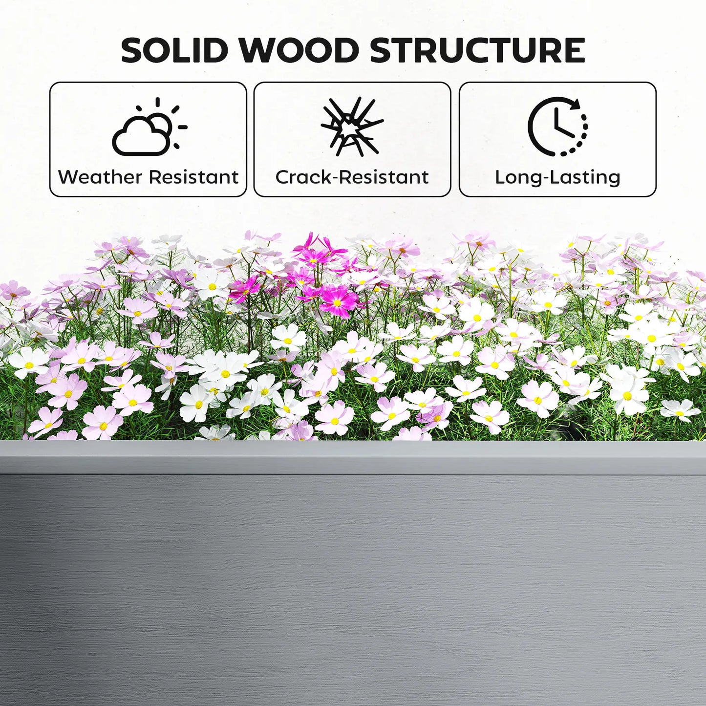 Wooden Raised Garden Bed, 2 Foldable Side Pots, Storage Shelf, Drainage Holes Elevated Garden Beds at Gallery Canada