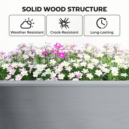 Wooden Raised Garden Bed, 2 Foldable Side Pots, Storage Shelf, Drainage Holes Elevated Garden Beds at Gallery Canada