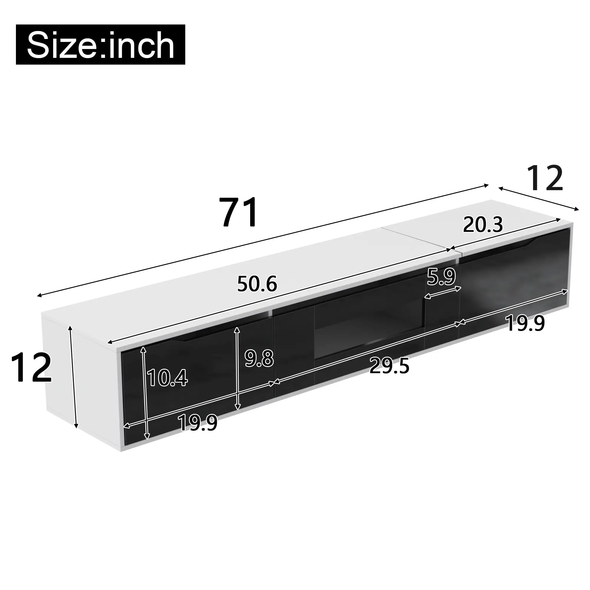TV Stand With LED Lighting, 71