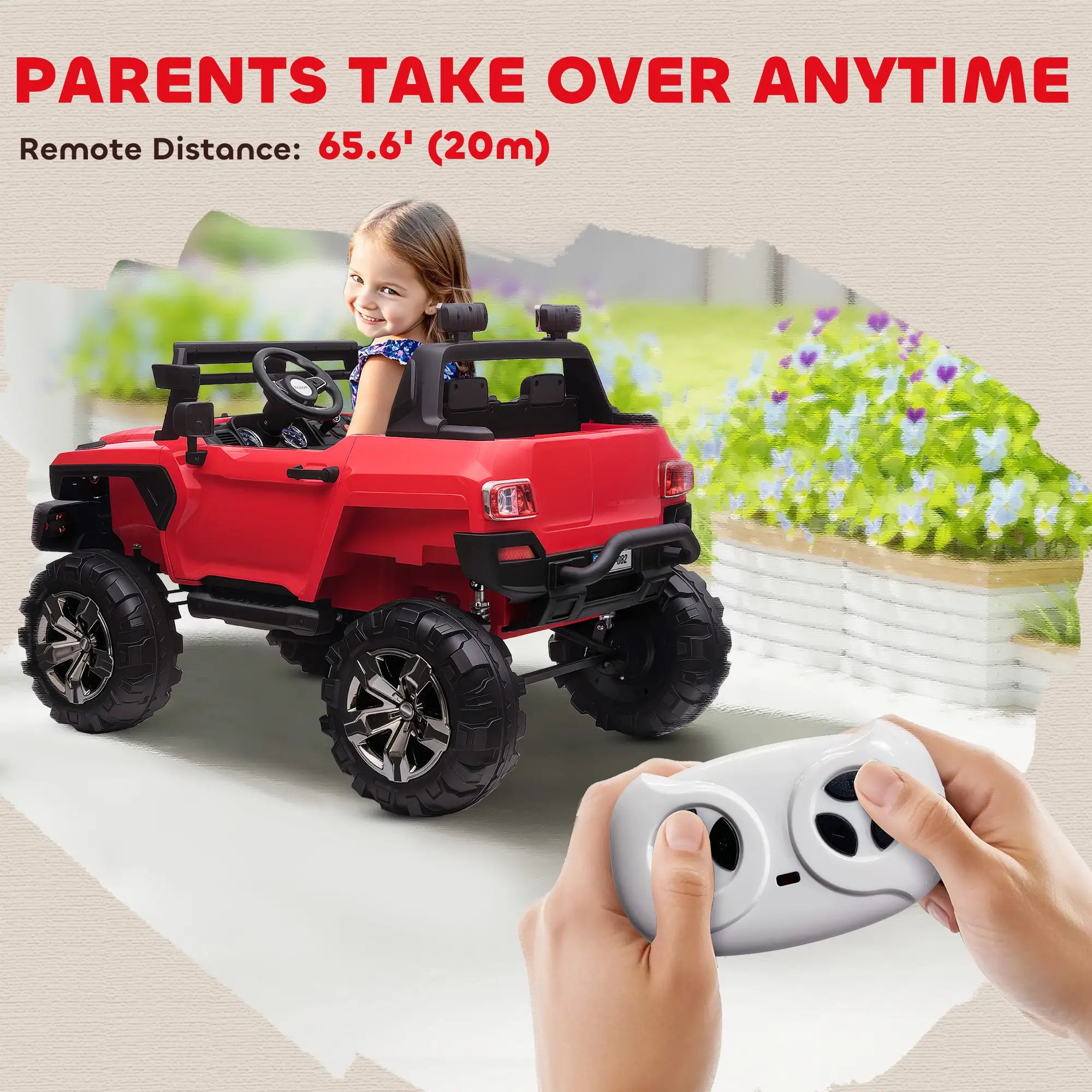 2-Seater Kids Ride On Police Car, 12V 7AH, Red Electric Toy Cars at Gallery Canada