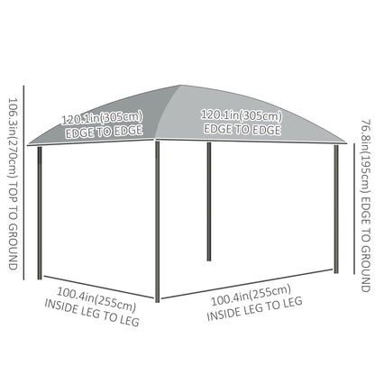 10' x 10' Hardtop Gazebo, UV60+ Polycarbonate Roof, Steel Frame, Dark Grey Gazebos at Gallery Canada