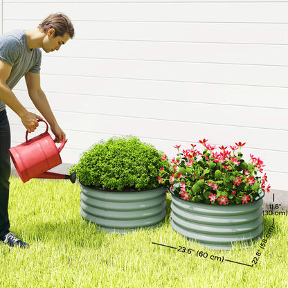 Set of 2 Raised Garden Beds, Metal Planter Box, Easy Assembly, Green Raised Garden Beds at Gallery Canada