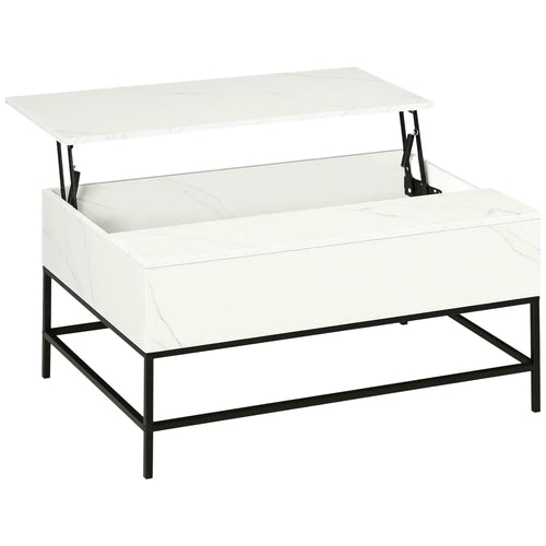 Lift Top Coffee Table, Hidden Storage, Living Room, White