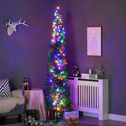 7.5' Artificial Pencil Christmas Tree, LED Lights, Steel Base, Colorful Pencil Christmas Trees at Gallery Canada