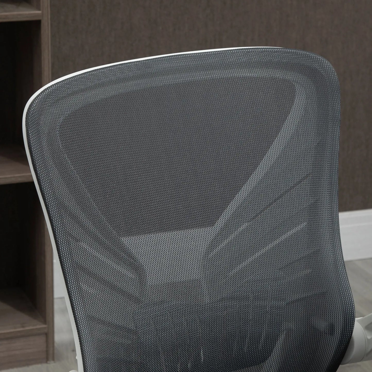 Mesh Office Chair, Swivel Task Desk, Lumbar Support, Flip-Up Arm, Adjustable Height, Grey/Black Task Chairs at Gallery Canada