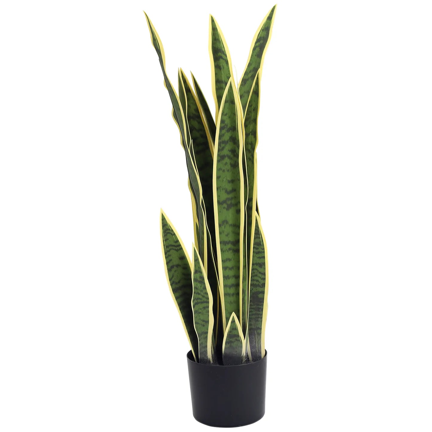 30" Artificial Snake Plant, 21 Leaves In Pot, Green Artificial Trees Green at Gallery Canada