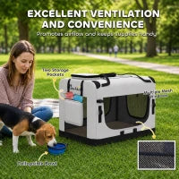 Soft-Sided Pet Carrier Bag, Portable Travel, Light Grey