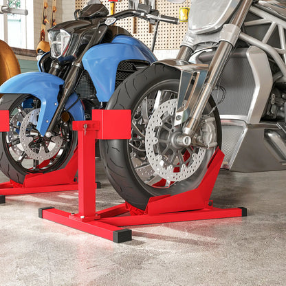 Motorcycle Wheel Chock, 660 lbs Capacity, Heavy Duty Steel, 14"-21" Wheels, Red Bike Parking Stands at Gallery Canada