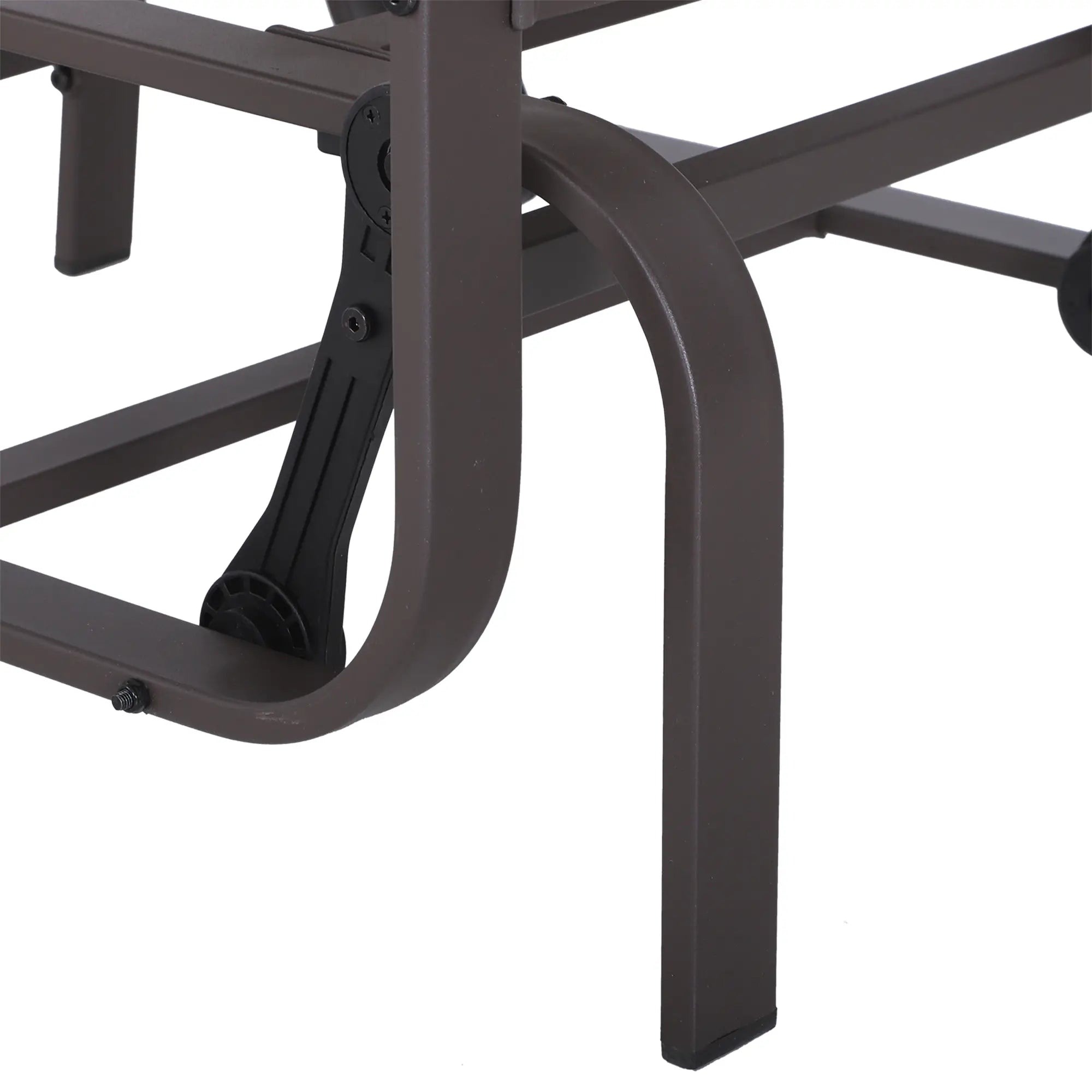 Outdoor Mesh Glider Swing Chair, Patio Garden Rocking Seat, Brown Beige Outdoor Gliders at Gallery Canada