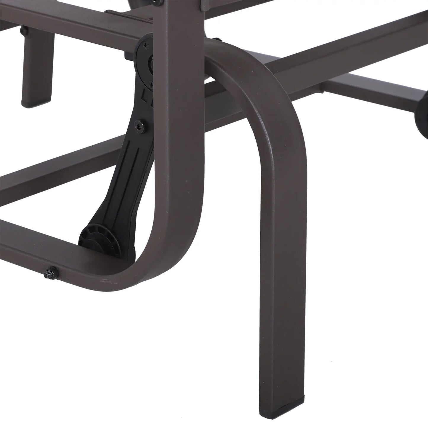 Outdoor Mesh Glider Swing Chair, Patio Garden Rocking Seat, Brown Beige Outdoor Gliders at Gallery Canada
