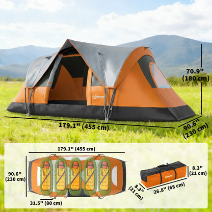 5-6 Person Family Tent, With Lighting Hook, Carrying Bag, Orange Camping Tents at Gallery Canada