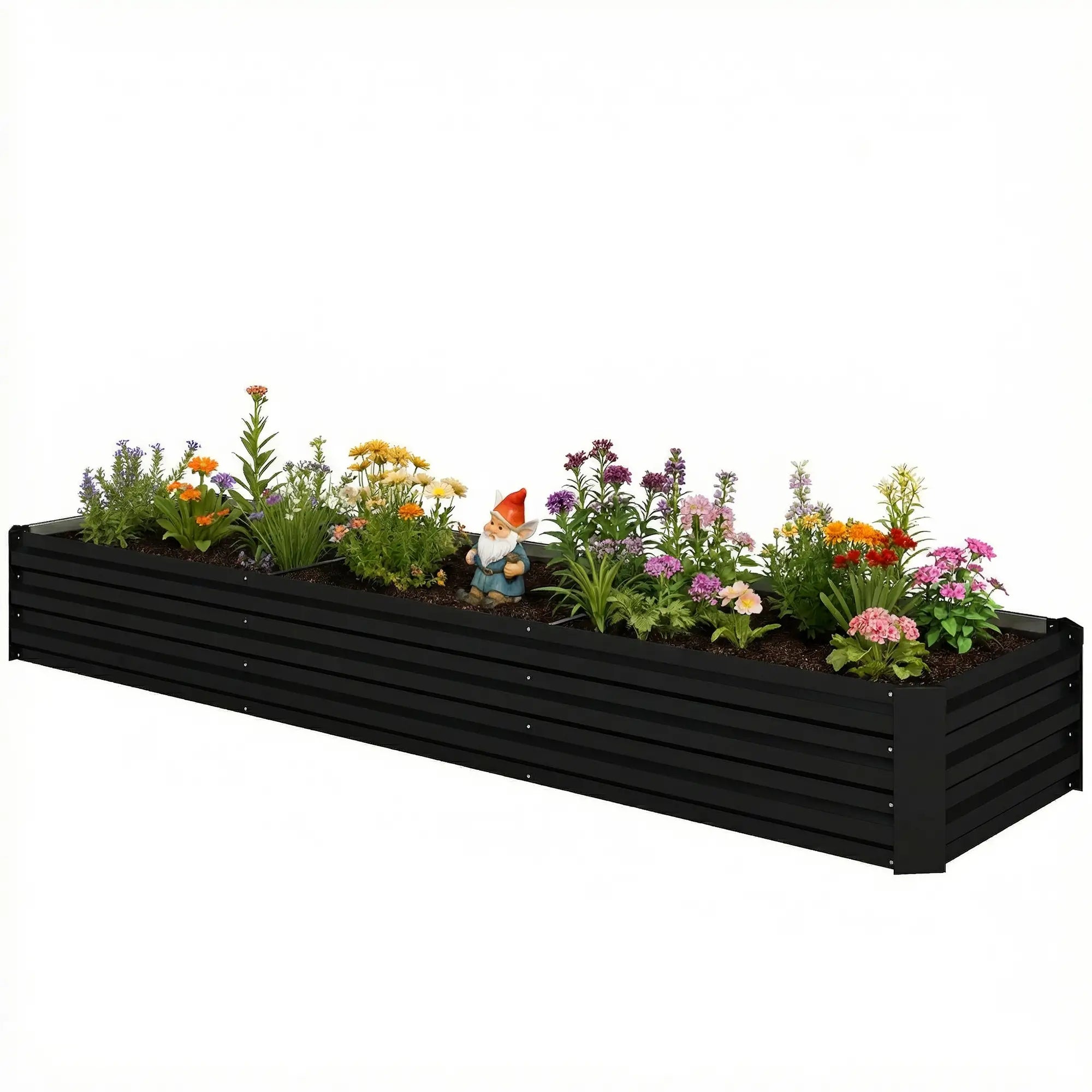 8'x2'x1' Galvanized Raised Bed, Elevated Planter Box, Black Galvanized Planter Boxes Black at Gallery Canada