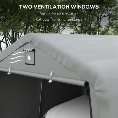 12' x 20' Portable Garage, Heavy Duty Carport Canopy, Light Grey Car Shelters at Gallery Canada