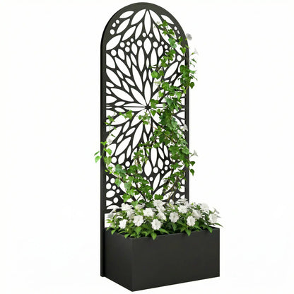 Metal Raised Garden Bed with Trellis, Freestanding Flower Bed Galvanized Planter Boxes at Gallery Canada
