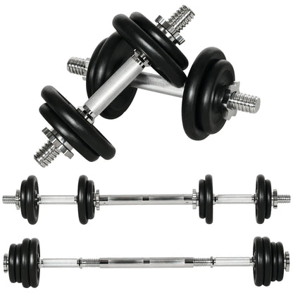 44lbs Adjustable Weight Barbell, Dumbbells Set, Non-Slip Handles, Black Dumbbells & Barbells at Gallery Canada