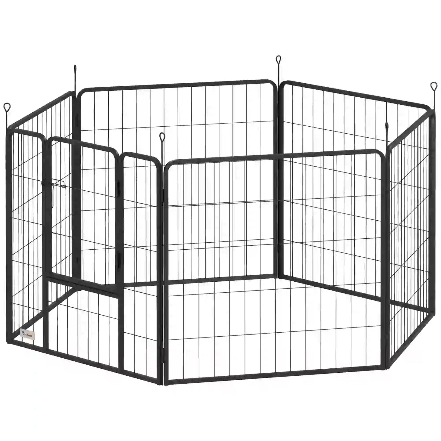 Heavy Duty Dog Playpen, 6 Panels, 31.5"H, Medium Dogs, With Door Houses, Kennels & Pens Grey at Gallery Canada