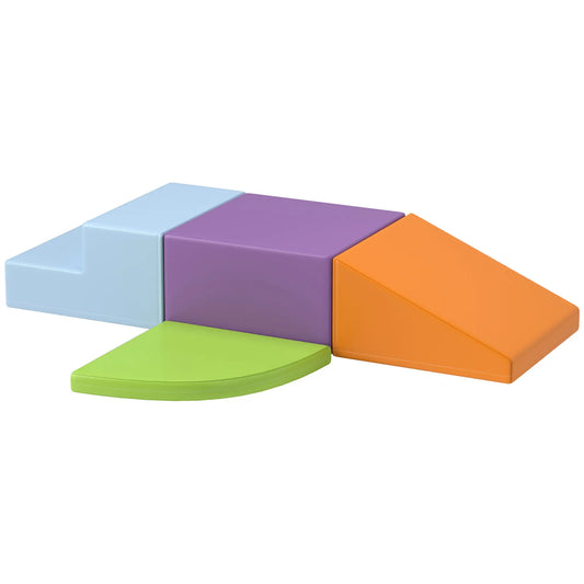 4 Pieces Soft Play Foam Set, Climbing, Crawling, Multicolour Baby Gym & Playmats Purple, Orange, Light Blue, Green at Gallery Canada