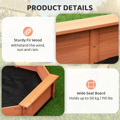Kids Sandbox with Cover, Seat, 55" x 55" x 8.5", Red Sandboxes & Accessories at Gallery Canada