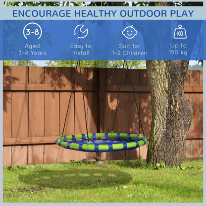 40 Inch Saucer Tree Swing, Adjustable Ropes, Steel Frame, 330lbs Capacity, Blue Gym Sets & Swings at Gallery Canada