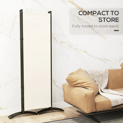 6 Panel Folding Room Divider, UV30+ Privacy Screen, Beige Side Awnings at Gallery Canada