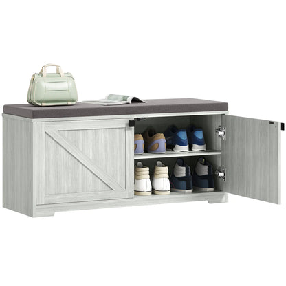 Shoe Storage Bench, Padded Seat, Holds 352 lb, 8 Pairs, Light Grey Shoe Storage Cabinets & Racks at Gallery Canada