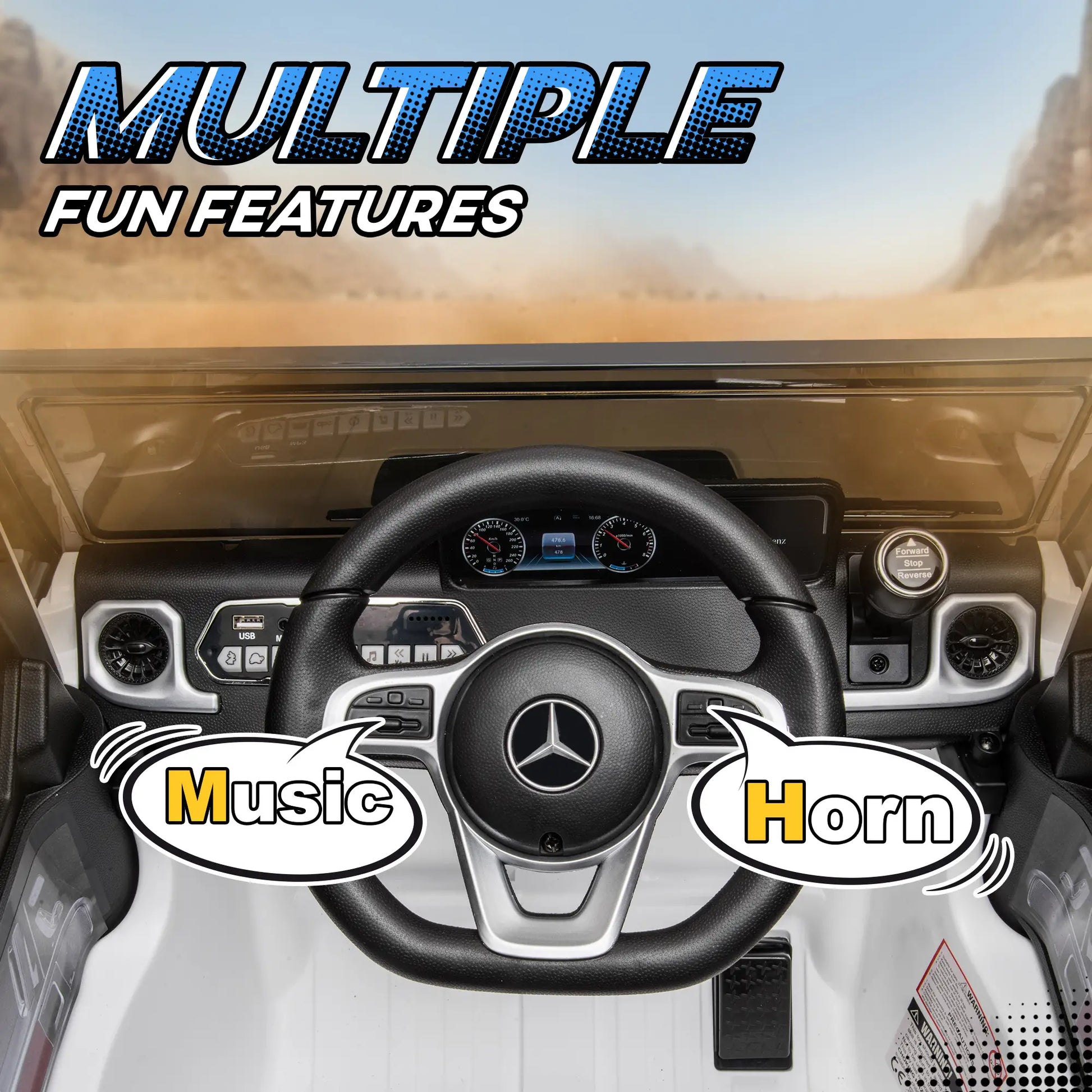 Licensed 12V Kids Ride on Car with Remote, Music, Lights, MP3, White Electric Toy Cars at Gallery Canada