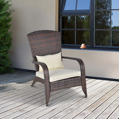 Patio Wicker Adirondack Chair, Outdoor PE Rattan Fire Pit Chair, White Patio Chairs at Gallery Canada