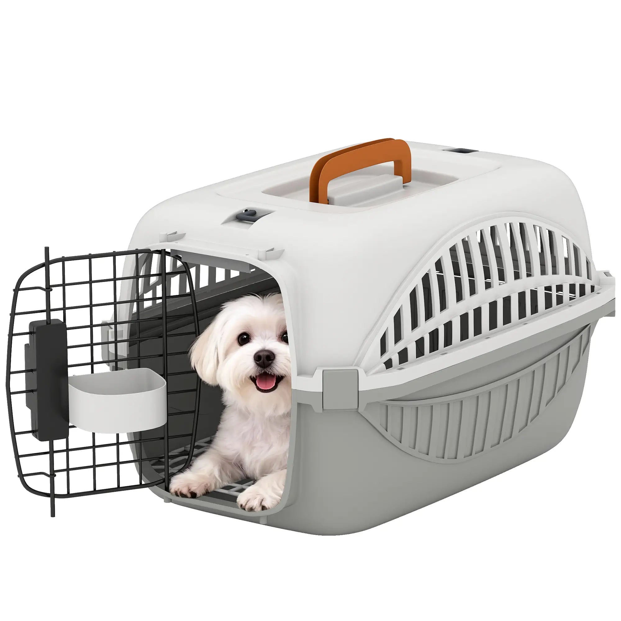 Airline Approved Pet Carrier, Steel Wire Door, Water Bowl, Car Airplane Outdoor Dog Cages & Crates at Gallery Canada