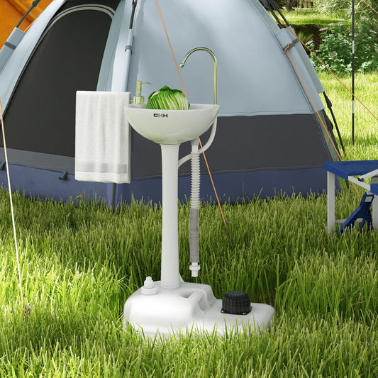 Portable Camping Sink, 17L Water Tank, Soap Dispenser, Towel Holder Camping Sinks Light Grey at Gallery Canada