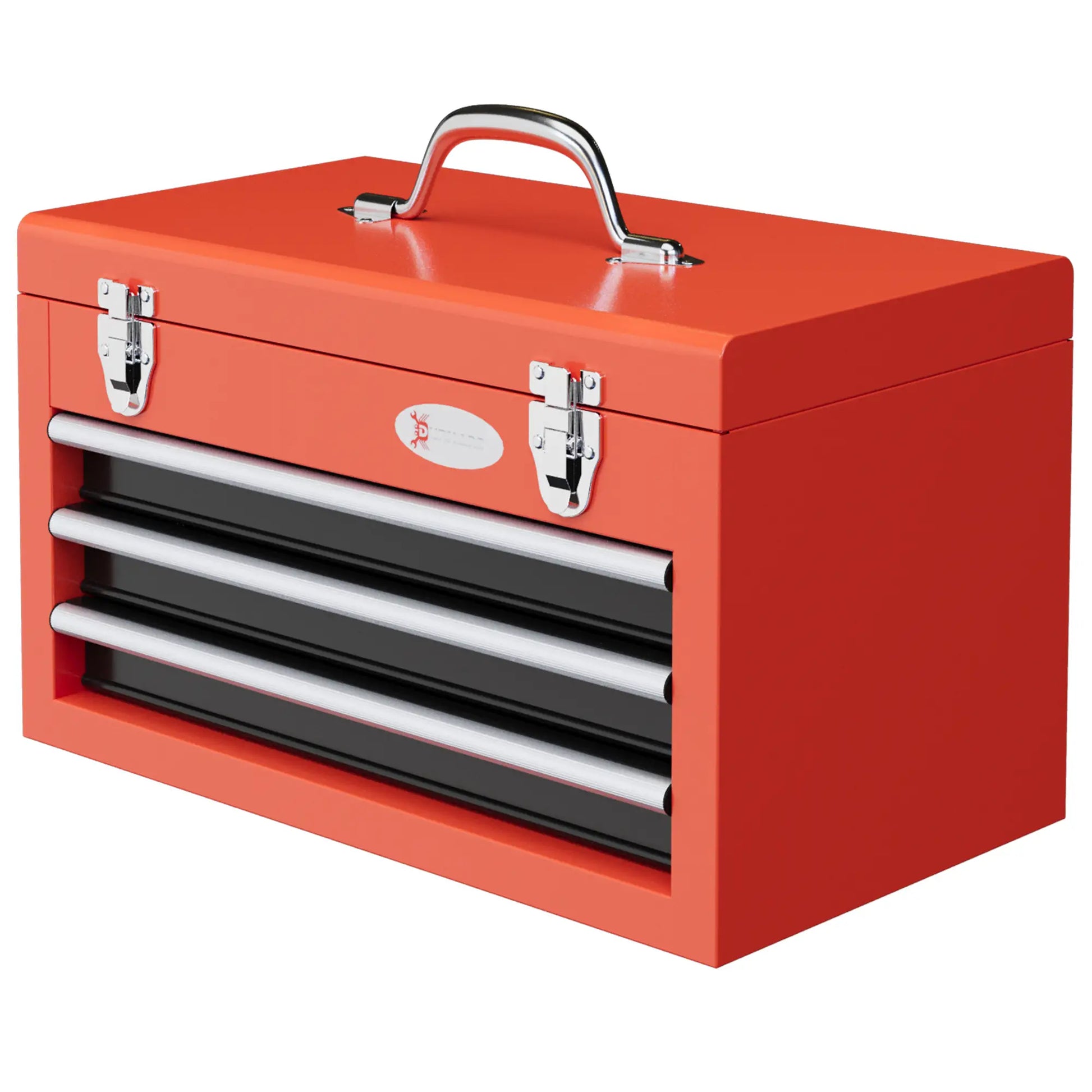 3 Drawer Tool Chest, Metal Latch Closure, Portable Tool Box, Red Tool Organizers at Gallery Canada