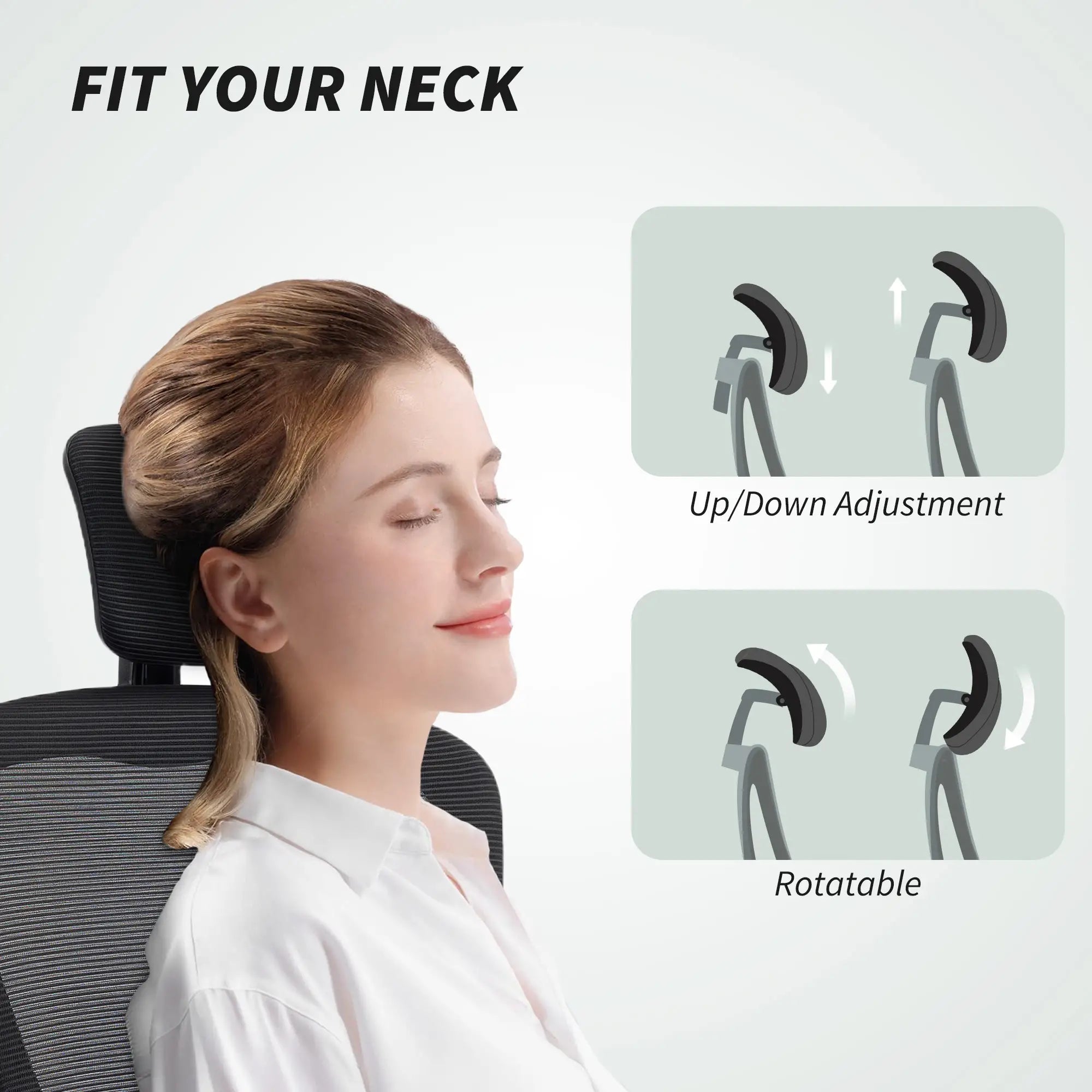 Ergonomic Office Chair, Mesh Desk Chair, Adjustable Headrest, Lumbar Support, Black Task Chairs at Gallery Canada