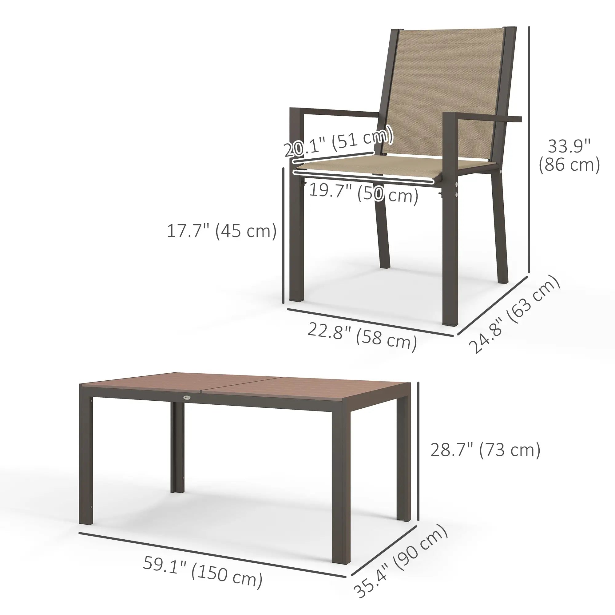 7-Piece Outdoor Dining Set With Rectangular Table & 6 Stackable Chairs Outdoor Dining Sets at Gallery Canada