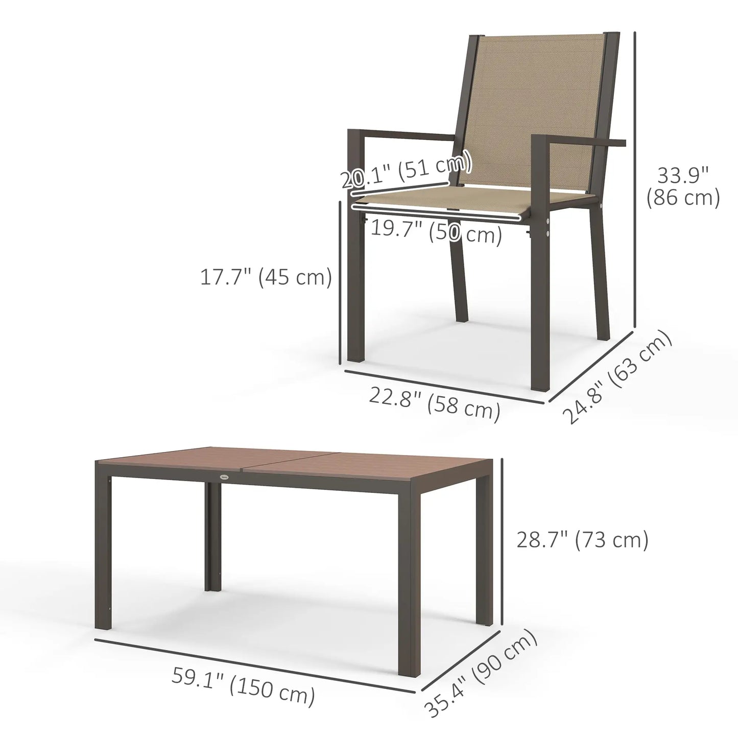 7-Piece Outdoor Dining Set With Rectangular Table & 6 Stackable Chairs Outdoor Dining Sets at Gallery Canada