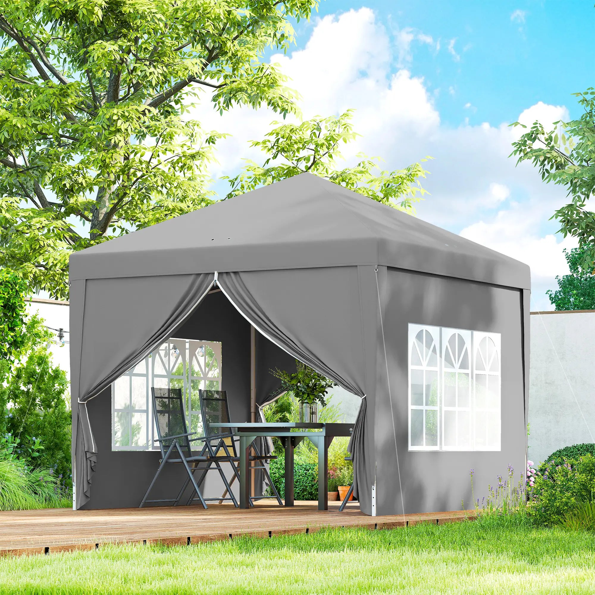 10'x10' Light Grey Outdoor Pop Up Party Tent Wedding Gazebo Canopy, Light Grey Pop Up Canopies at Gallery Canada
