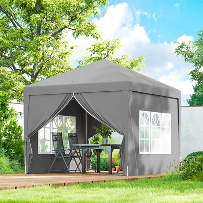 10'x10' Light Grey Outdoor Pop Up Party Tent Wedding Gazebo Canopy, Light Grey Pop Up Canopies at Gallery Canada