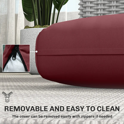 Outdoor Seat Cushions With Backrest, Loveseat Double Sofa, Wine Red Patio Chair Cushions at Gallery Canada