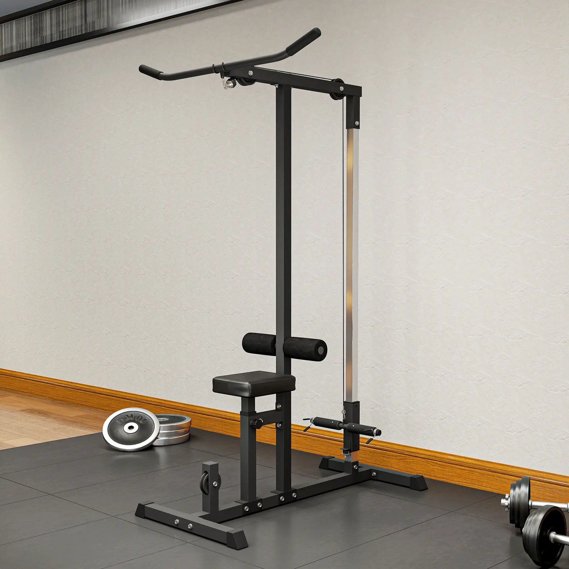 Lat Pull Down Machine, High Low Pulley Station, Adjustable Seat, Home Gym Power Towers at Gallery Canada