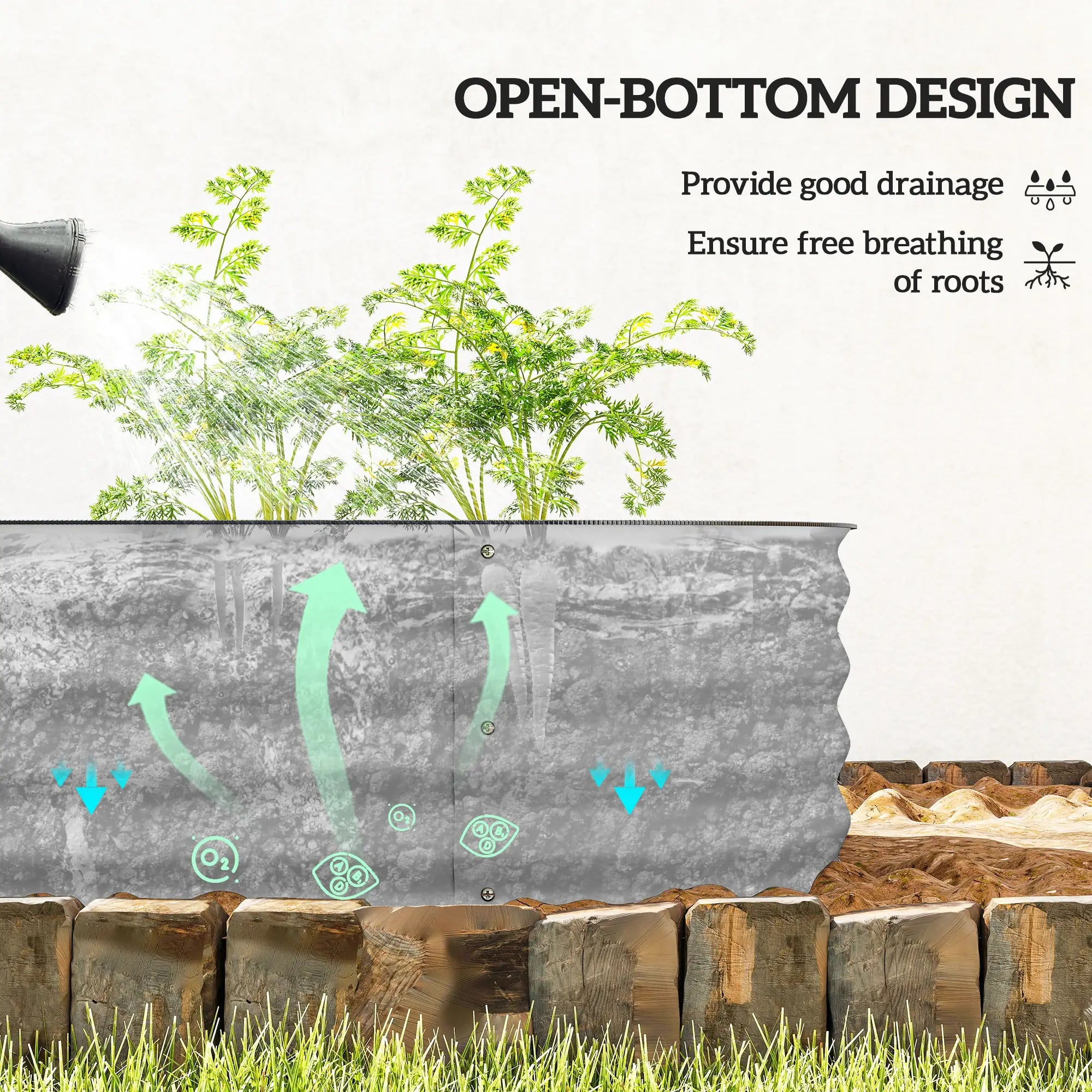4.9 x 2 x 1ft Galvanized Raised Garden Bed, Metal Planter Box, Silver Galvanized Planter Boxes at Gallery Canada