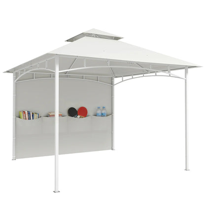 10' x 10' Patio Gazebo, Double Roof Canopy With Storage, Cream White Gazebos at Gallery Canada