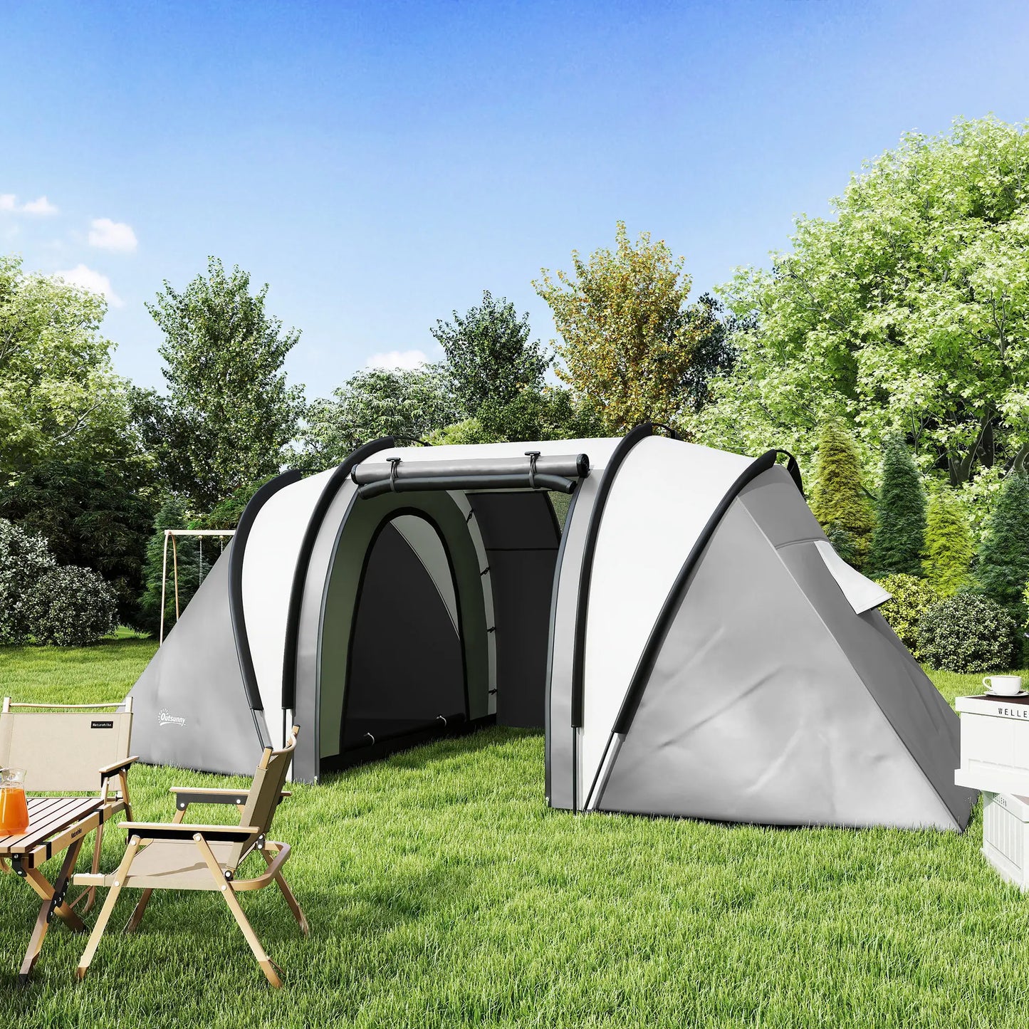 Camping Tent, 2 Bedrooms, Living Area, 3000mm Waterproof, Grey Camping Tents at Gallery Canada