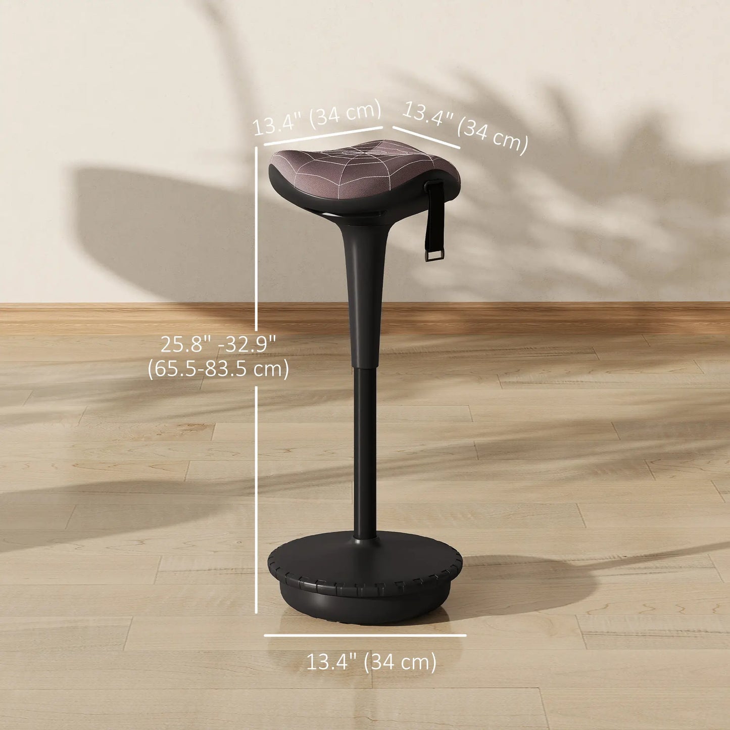 Backless Wobble Stool, Adjustable Standing Desk Chair, Brown Office Chairs at Gallery Canada