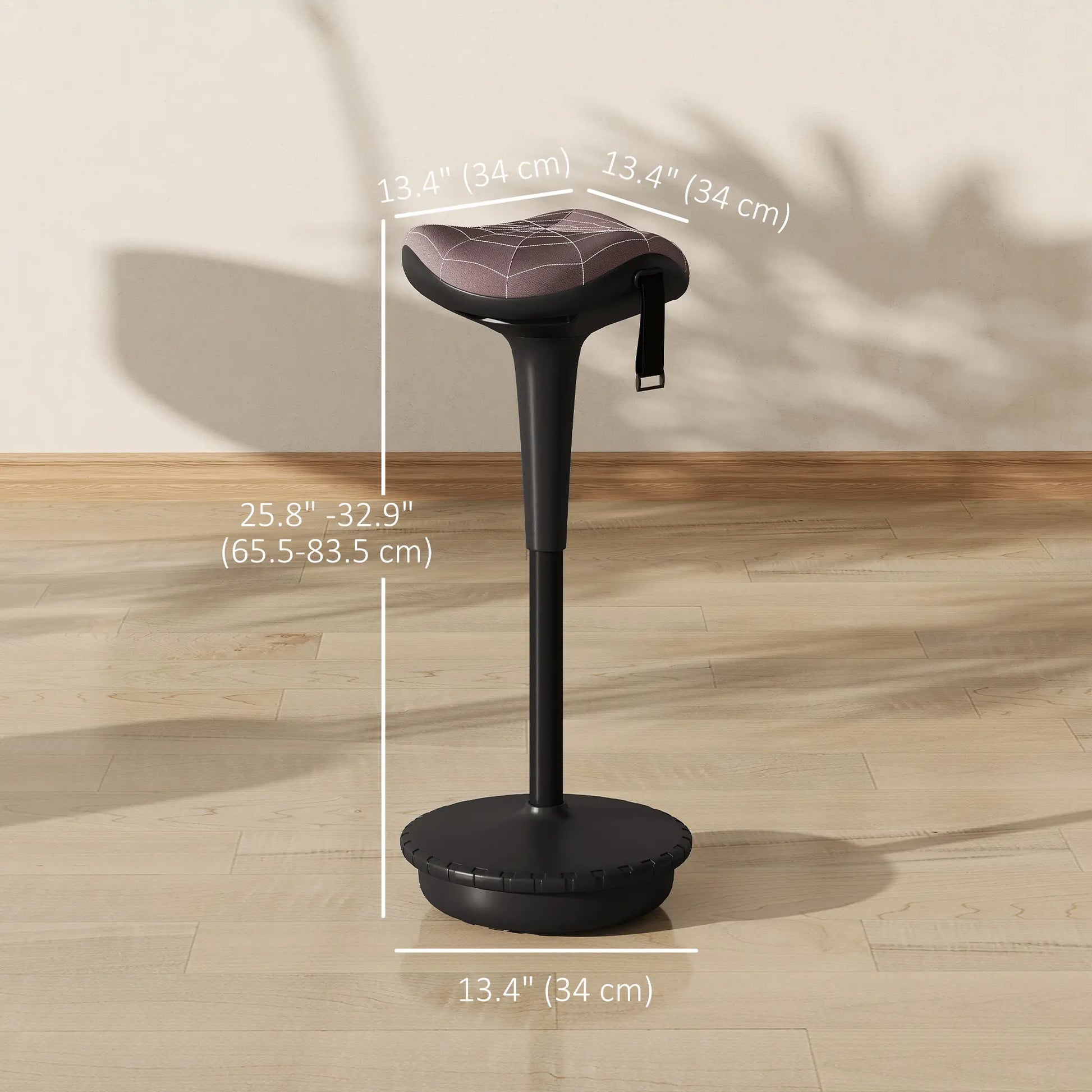 Backless Wobble Stool, Adjustable Standing Desk Chair, Brown Office Chairs at Gallery Canada