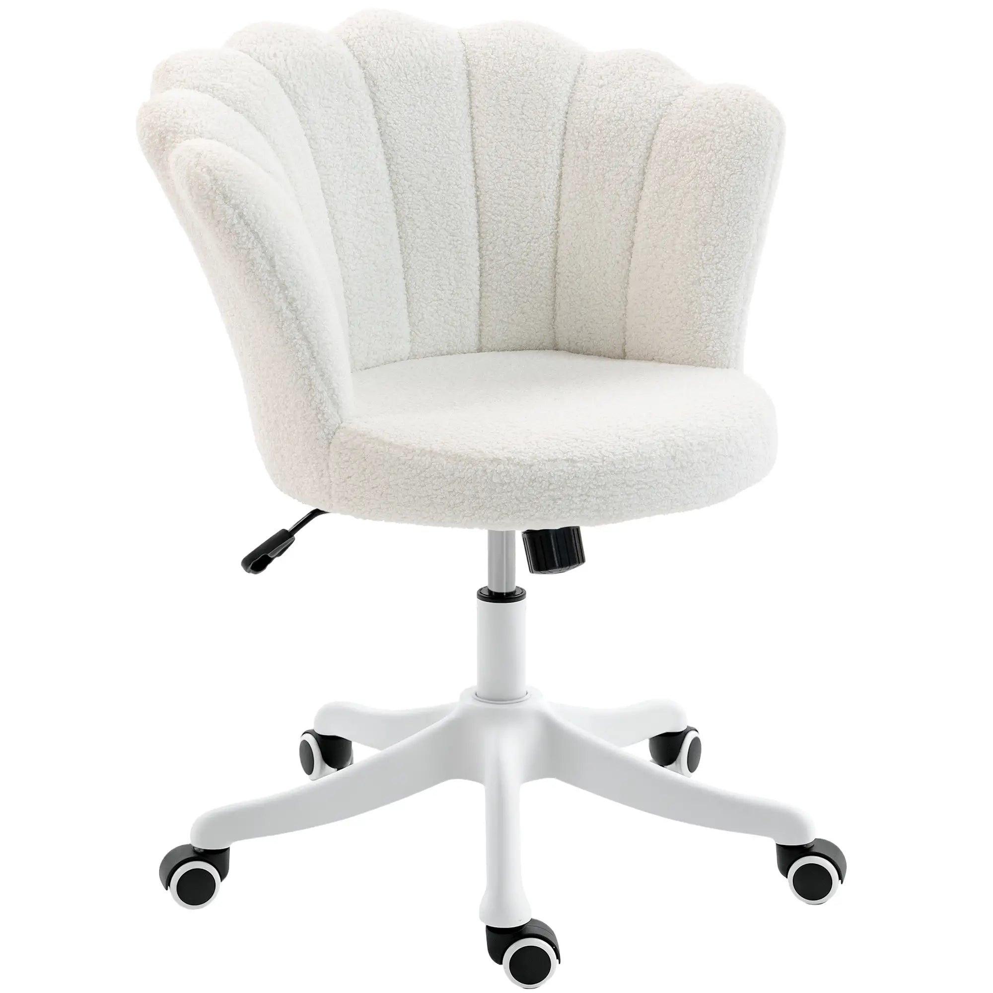 Office Chair, Armless Swivel Desk Chair with Adjustable Height, Backrest, Tilt Function for Office, Vanity, Cream White Task Chairs at Gallery Canada