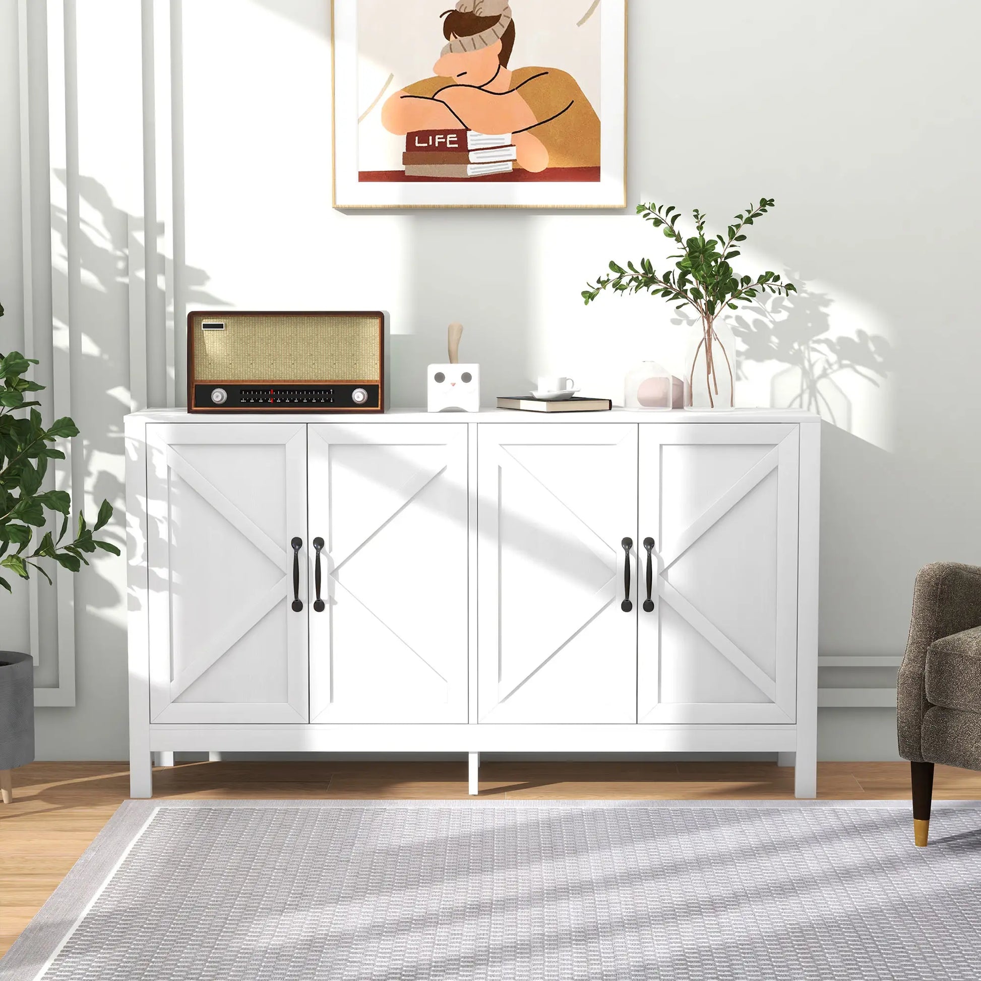 Sideboard Buffet, Storage Cabinet, TV Stand for 65 Inches, White Bar Cabinets at Gallery Canada
