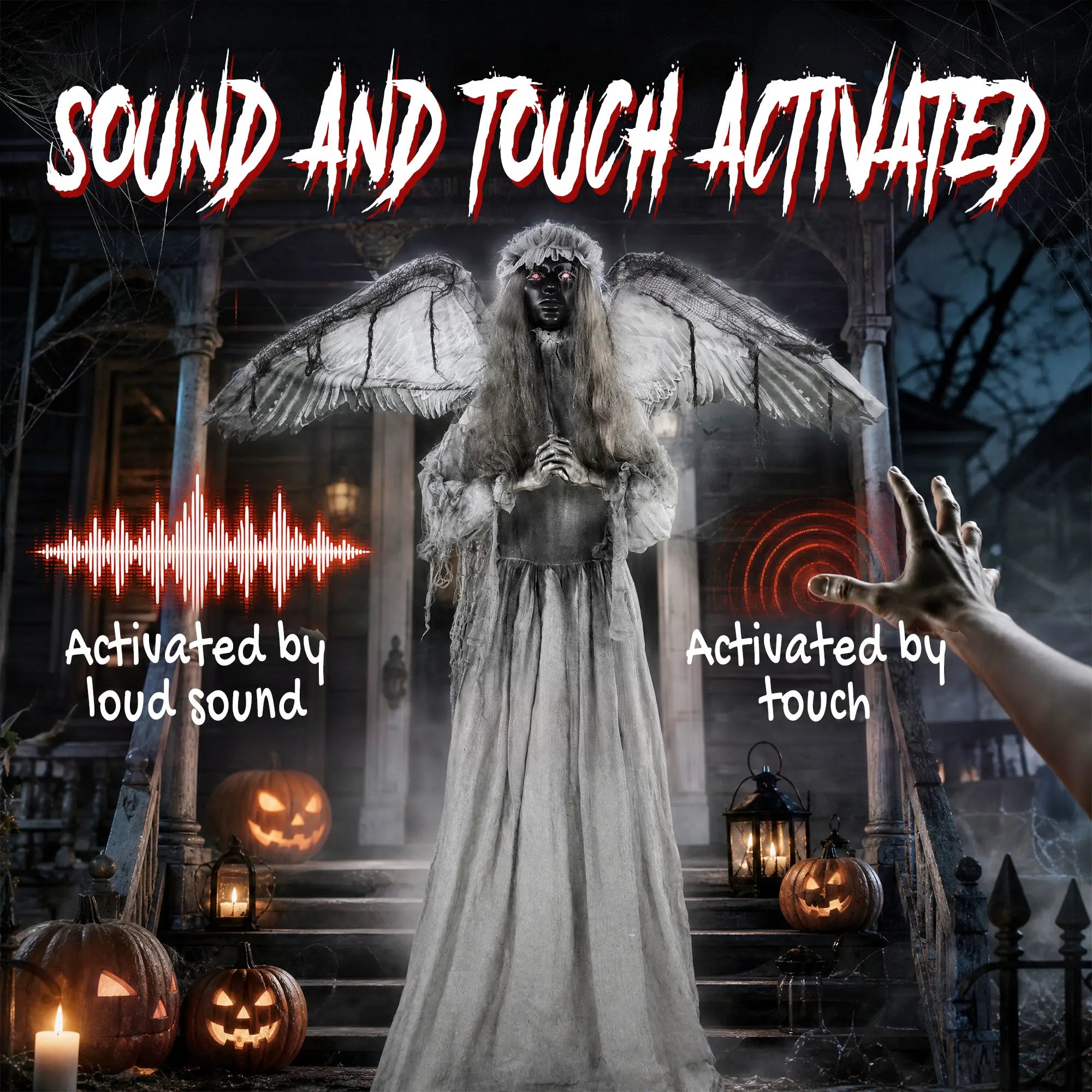 Animated Crying Angel Halloween Decoration, Sound & Touch Halloween Decorations at Gallery Canada