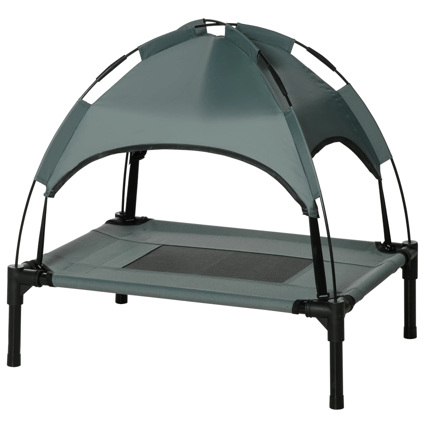 Portable Raised Dog Cot with Canopy, Small-Sized, Grey Elevated Dog Beds Black and Grey at Gallery Canada