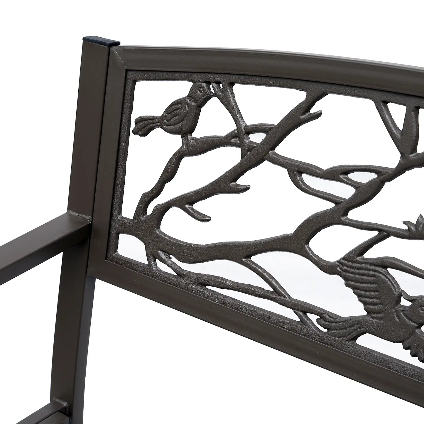 50 Garden Bench, Outdoor Loveseat, Vintage Bird Pattern, Cast Metal, Brown Outdoor Benches at Gallery Canada
