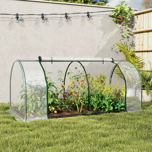 6' x 3' x 2.6' Mini Greenhouse, Portable, Zippered Doors, Clear