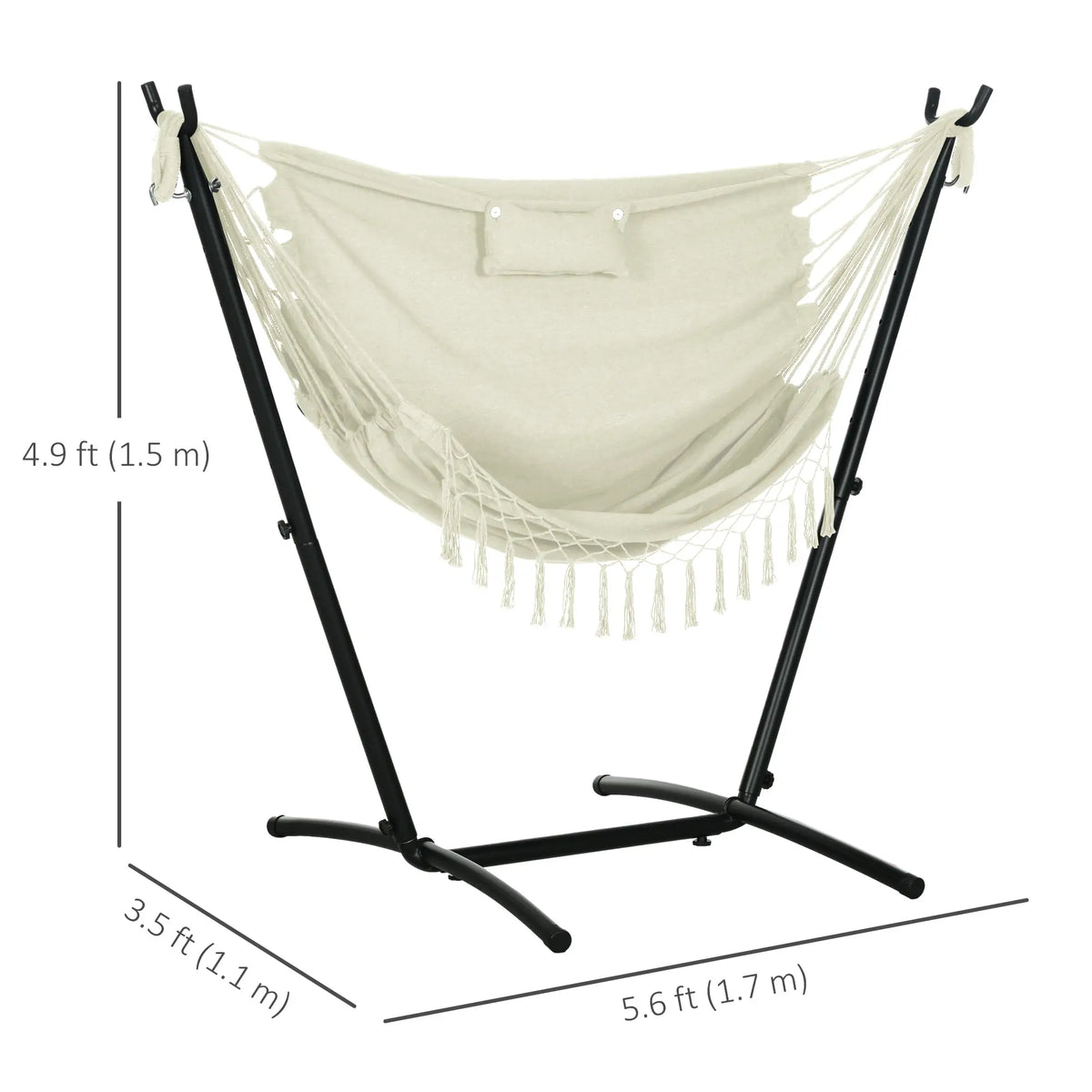 Patio Hammock Chair With Stand, Outdoor Swing, Cream Patio Swings with Stand at Gallery Canada